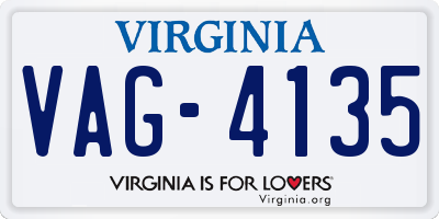 VA license plate VAG4135
