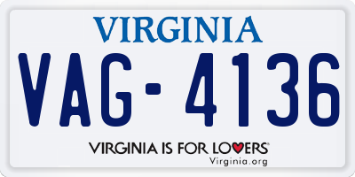 VA license plate VAG4136