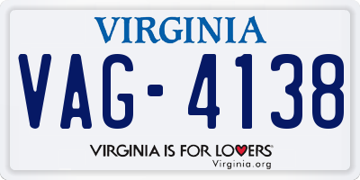 VA license plate VAG4138