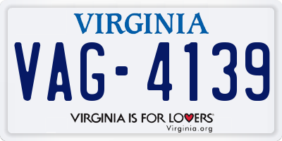 VA license plate VAG4139