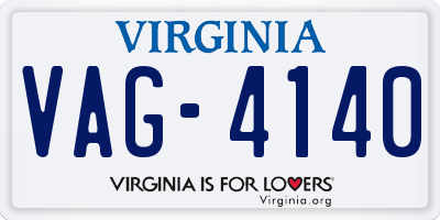 VA license plate VAG4140