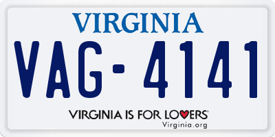 VA license plate VAG4141