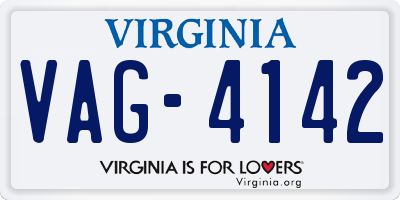 VA license plate VAG4142
