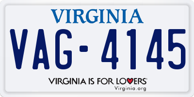 VA license plate VAG4145