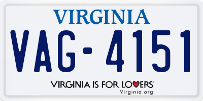 VA license plate VAG4151