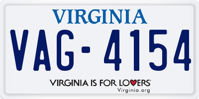 VA license plate VAG4154