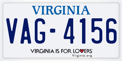 VA license plate VAG4156