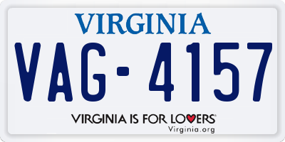 VA license plate VAG4157
