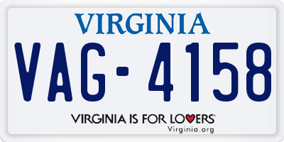 VA license plate VAG4158