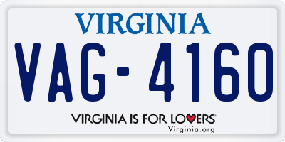 VA license plate VAG4160