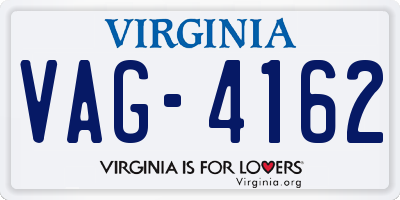 VA license plate VAG4162