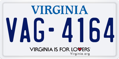 VA license plate VAG4164