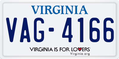 VA license plate VAG4166