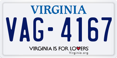 VA license plate VAG4167