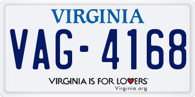 VA license plate VAG4168