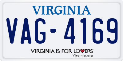 VA license plate VAG4169