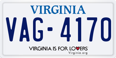 VA license plate VAG4170