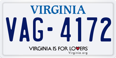 VA license plate VAG4172