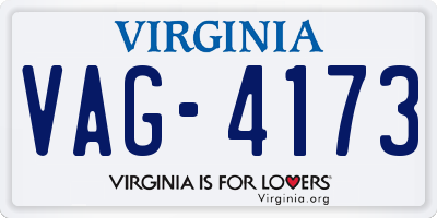 VA license plate VAG4173