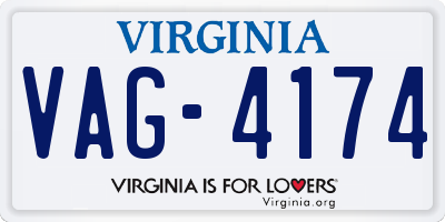 VA license plate VAG4174