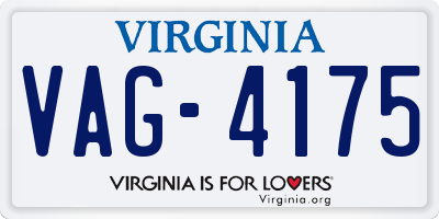 VA license plate VAG4175