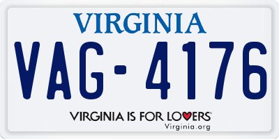 VA license plate VAG4176
