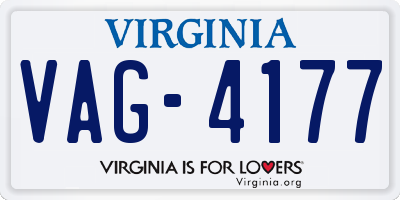VA license plate VAG4177