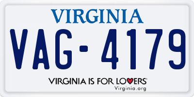 VA license plate VAG4179
