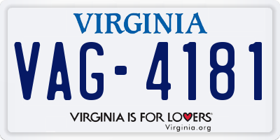 VA license plate VAG4181