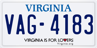 VA license plate VAG4183
