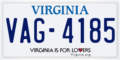 VA license plate VAG4185