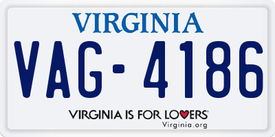 VA license plate VAG4186
