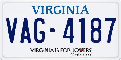 VA license plate VAG4187
