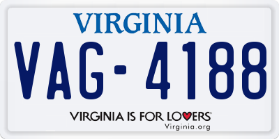 VA license plate VAG4188