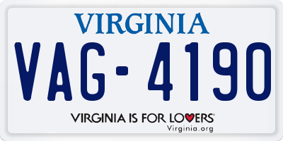 VA license plate VAG4190