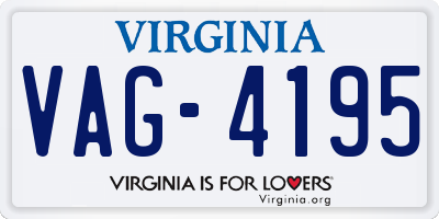 VA license plate VAG4195