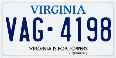 VA license plate VAG4198