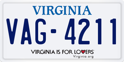 VA license plate VAG4211