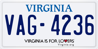 VA license plate VAG4236