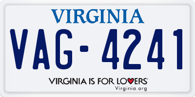 VA license plate VAG4241