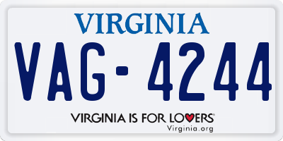 VA license plate VAG4244