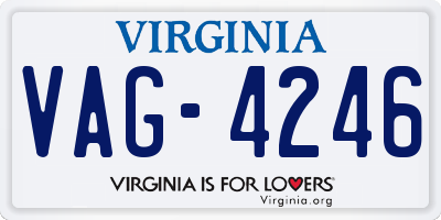 VA license plate VAG4246