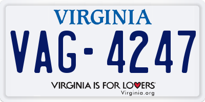 VA license plate VAG4247