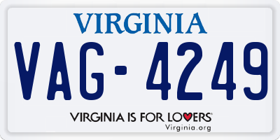 VA license plate VAG4249