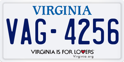VA license plate VAG4256