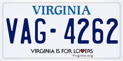 VA license plate VAG4262