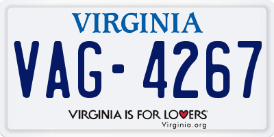 VA license plate VAG4267