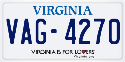VA license plate VAG4270