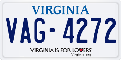 VA license plate VAG4272