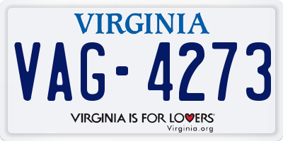 VA license plate VAG4273